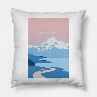 New Zealand travel poster Pillow
