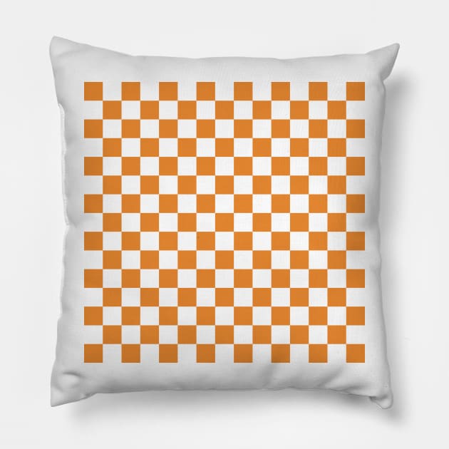 Orange Checkerboard Pillow by BumbleB-Design