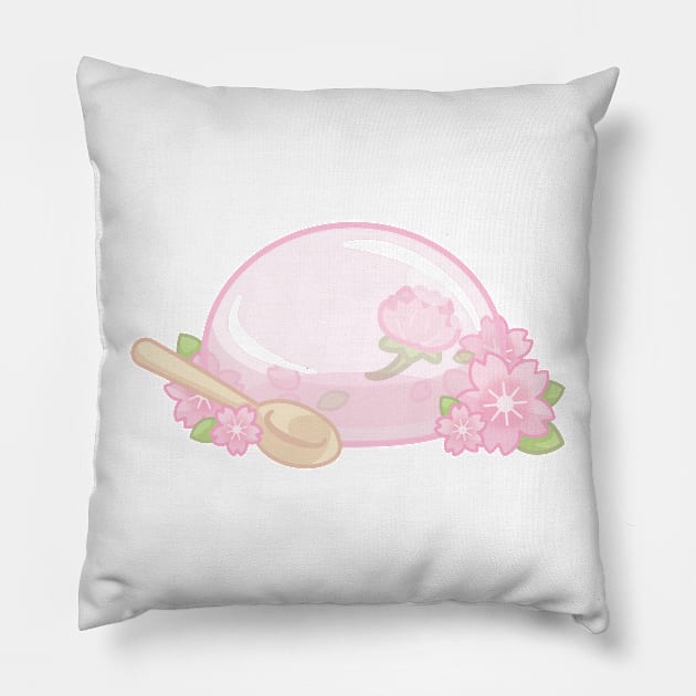 Cherry Blossom Raindrop Cake Pillow by cSprinkleArt