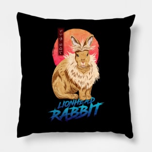 Lionhead Rabbit - Black Pillow