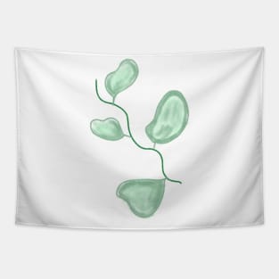 Green watercolor eucalyptus leaves art Tapestry