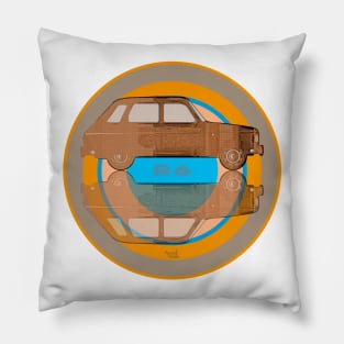 Renault 6 on target brown Pillow