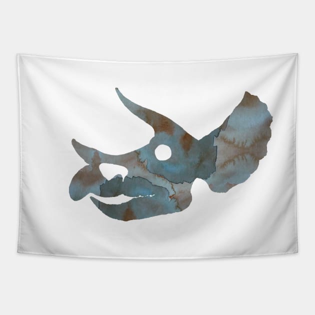 Triceratops Skull Tapestry by BittenByErmines