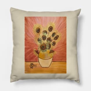 Bouquet of sunflowers in a vase Pillow