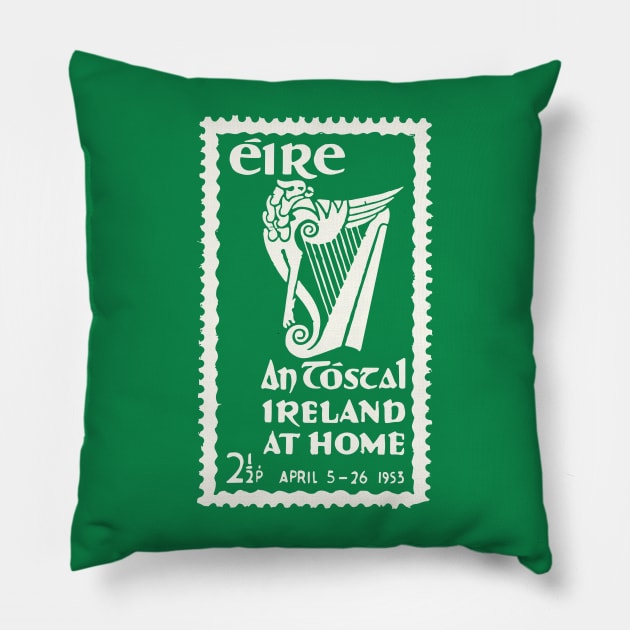 Ireland At Home Stamp Pillow by feck!