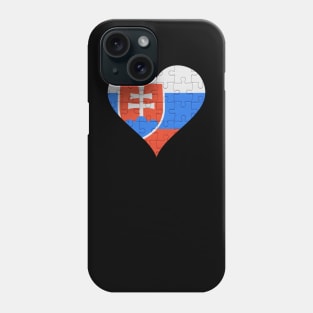 Slovakian Jigsaw Puzzle Heart Design - Gift for Slovakian With Slovakia Roots Phone Case