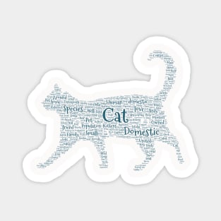 Cat Kitten Silhouette Shape Text Word Cloud Magnet