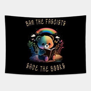 save the books Kawaii  Reader Books For Book Nerd Cute kawaii bear Reading Tapestry