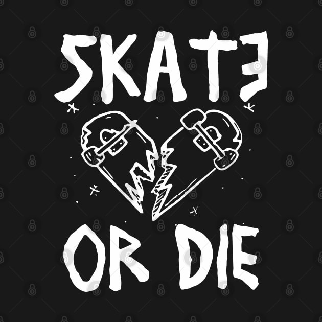 Old School Skate or Die Vintage Aesthetics Skateboarding Streetwear by dewinpal