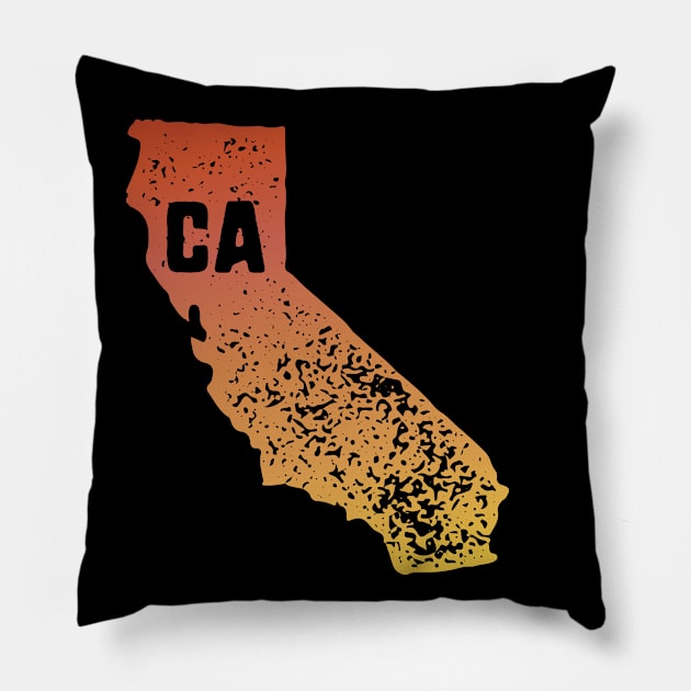 US state pride: Stamp map of California (CA letters cut out) Pillow by AtlasMirabilis