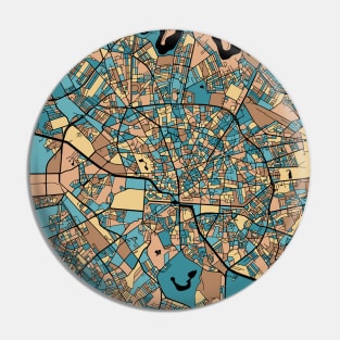 Bucharest Map Pattern in Mid Century Pastel Pin