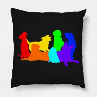 Rainbow Dogs Pillow