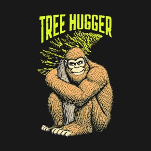 Funny Earth Day Bigfoot Tree Hugger Sasquatch Environment T-Shirt