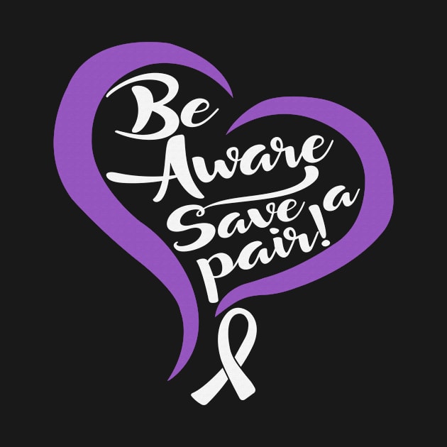 Be Aware Save a Pair Gastric Cancer Awareness Periwinkle Ribbon Warrior Support Survivor by celsaclaudio506