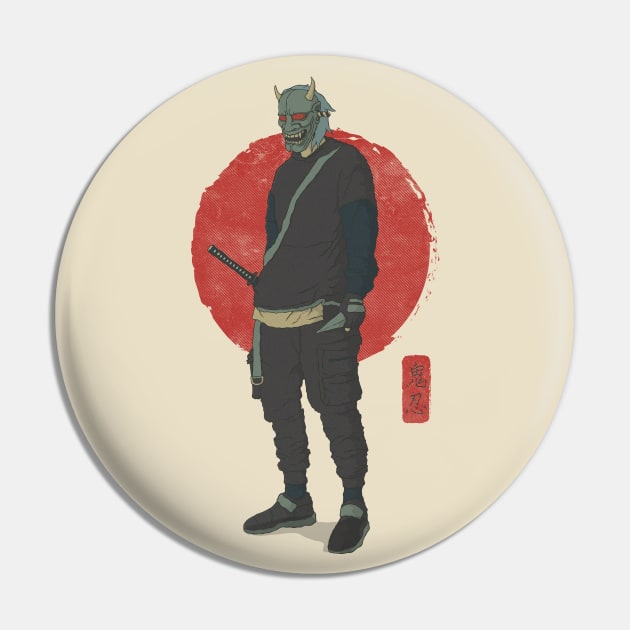 Modern Oni masked Shinobi Pin by MythoCulture