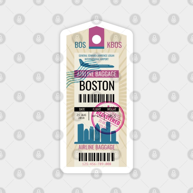 Boston Fligth Magnet by TambuStore