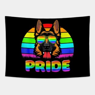 LGBT Gay Pride Shepherd T Shirt Vintage Dog Sunglasses Love Tapestry