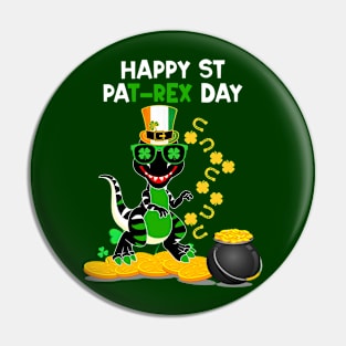 happy st pat rex day Dinosaur Pin