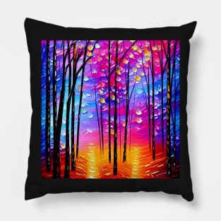 Magical Forest at Sunrise Pillow