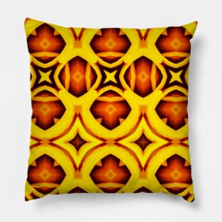 Bright Yellow Expressionist Art Yellow Rose Pattern 10 Pillow