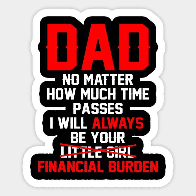 Funny Dad T-Shirt From Daughter Be Your Little Girl Financial Burden Father  Tee