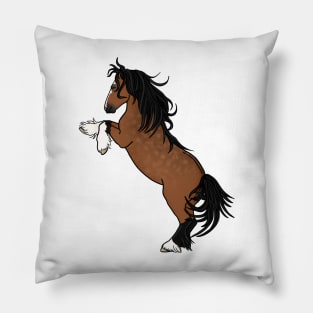 Bay Rearing Gypsy Vanner Pillow