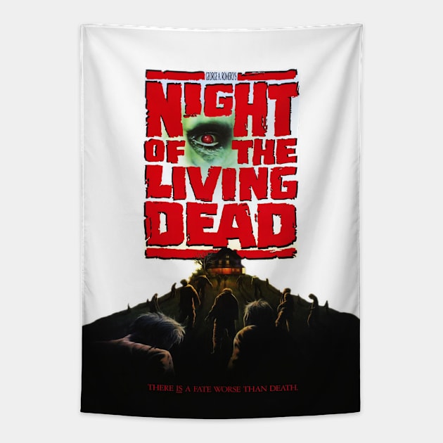 Night of the Living Dead (1990) Tom Savini, Legendary Horror movie. Tapestry by Stefan Balaz Design