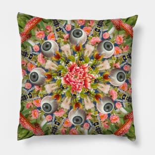 Surreal mandala art Pillow