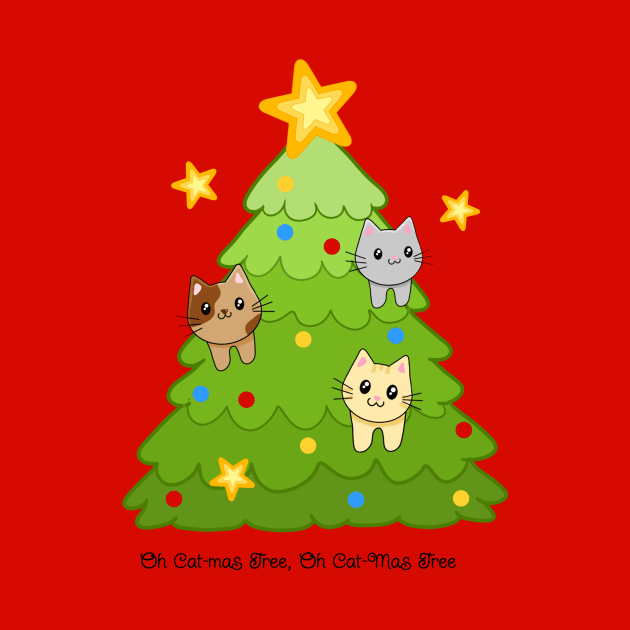 Oh Cat-Mas Tree, OH Cat-Mas Tree, Christmas Art by AlondraHanley