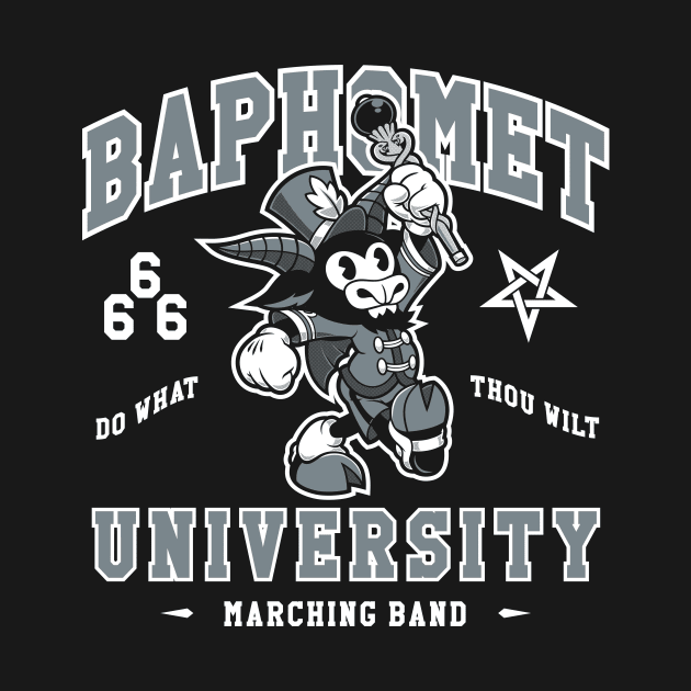 Baphomet University - Vintage Cartoon Devil - Satanic Marching Band by Nemons