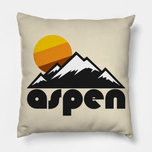 Retro Aspen ))(( Tourist Souvenir Travel Design Pillow