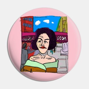 Fifties Woman on Manhattan Street Pin