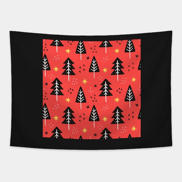 Retro Christmas Pattern Tapestry by greenoriginals