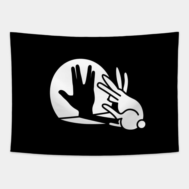 Rabbit shadow Vulcan Salute Trekkie hand gesture Tapestry by LaundryFactory