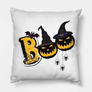 Boo Halloween Scary Pumpkin Pillow