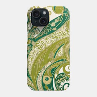 Vintage Alphonse Mucha Style Art Nouveau Flowing Flower Motif Phone Case