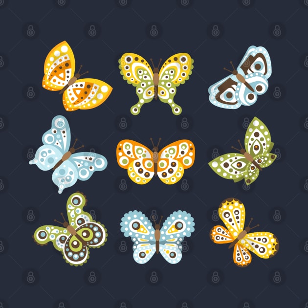 fantastic butterflies hand drawn by Mako Design 