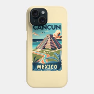 A Vintage Travel Art of Cancun - Mexico Phone Case