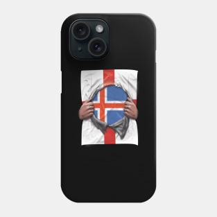 Iceland Flag English Flag Ripped Open - Gift for Icelandic From Iceland Phone Case