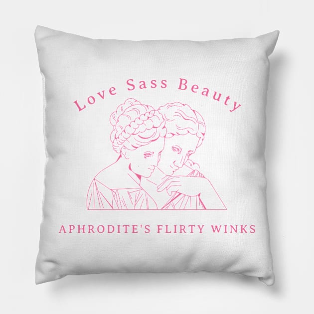 Aphrodite´s flirty winks Pillow by Poseidon´s Provisions