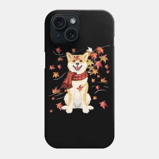 Maple Dog Leaf Fall Hello Autumn Funny Shiba Inu Lover Phone Case