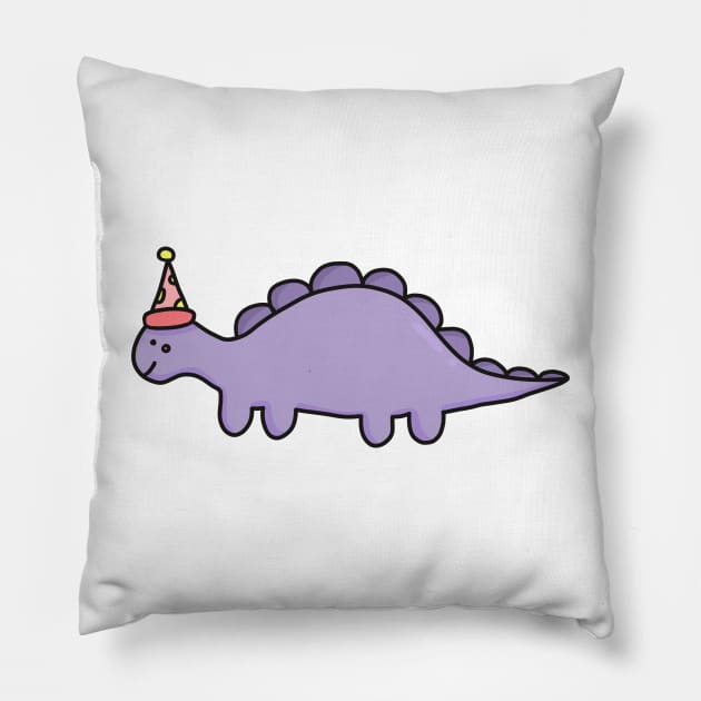 cute stegosaurus dinosaur design Pillow by grafitytees