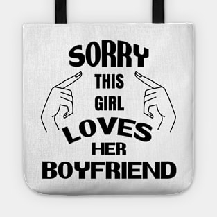 This Girl loves her boyfriend love jealous women wife couple heart Tote