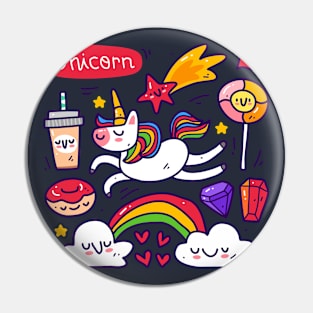 unicorn doodle cute Pin