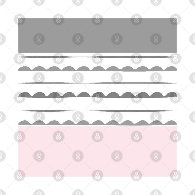 Stripes, pink, white, grey, minimal, line, minimalist, line-art, by PrintedDreams