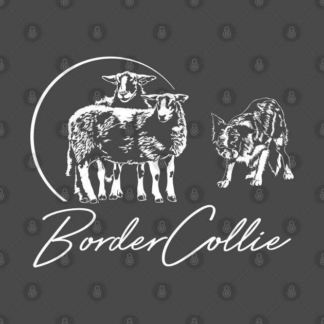 Herding Border Collie with Sheeps by wilsigns