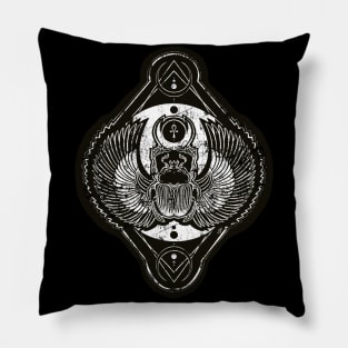 Moon Scarab - scarab, moon, goth, ankh, god, Sun, summer, charm, night, ra, witch Pillow