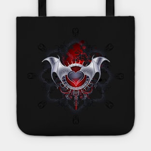 Vampire heart on a black background ( Halloween ) Tote