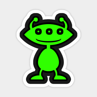 Alien Green ET 3 Eyes Design Magnet