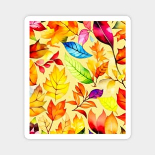 Watercolor Autumn Leaves pattern Magnet